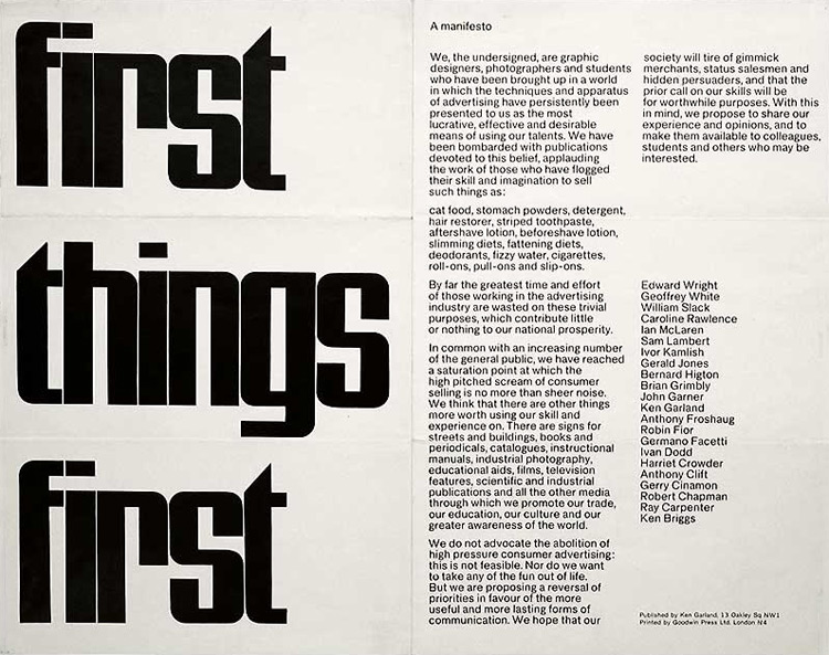 manifesto first things first (1964)